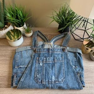 NWOT Distressed Denim Overalls